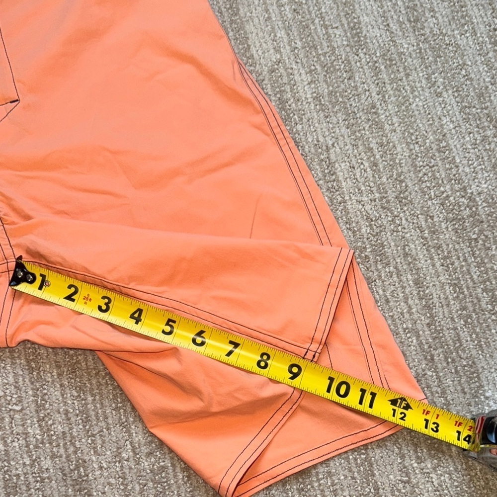 Patagonia Mens 31 Orange Patchwork Stretch Wavefarer Boardshorts Swim Surf Short - Picture 5 of 10